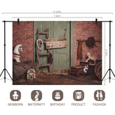LB0353 Cowboy Wood Barn Backdrop